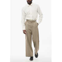 Pantaloni casual MIHARA YASUHIRO pentru Barbati - Pantaloni casual MIHARA YASUHIRO 4-Pocketed Wool Blend Pants With Drawstringed Waist Beige Barbati (BM 17437057) - B-mall.ro