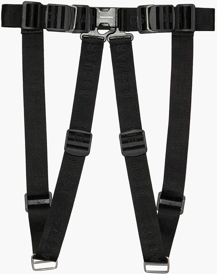 Curele DSQUARED2 Logoed Fabric Tape Harness Belt Black Barbati (BM 17437081) 2