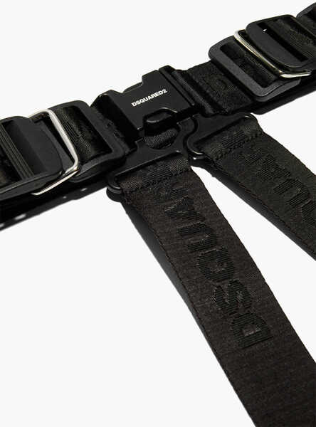 Curele DSQUARED2 Logoed Fabric Tape Harness Belt Black Barbati (BM 17437081) 4