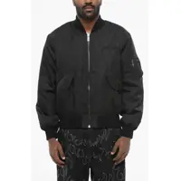 Bomber jacket Versace Nylon Padded Bomber Jacket With Embroidered Logo