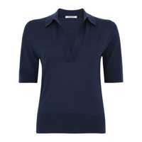Tricouri Polo Kangra Cashmere Blue Cotton Polo Femei