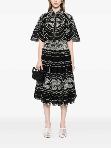 Fuste CHARO RUIZ Charo Ruiz Black And White Cotton Skirt Black Femei (BM 17439270) 2