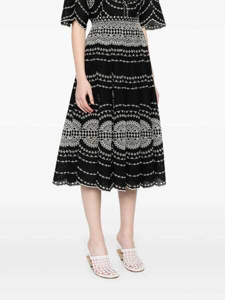 Fuste CHARO RUIZ Charo Ruiz Black And White Cotton Skirt Black Femei (BM 17439270) 3