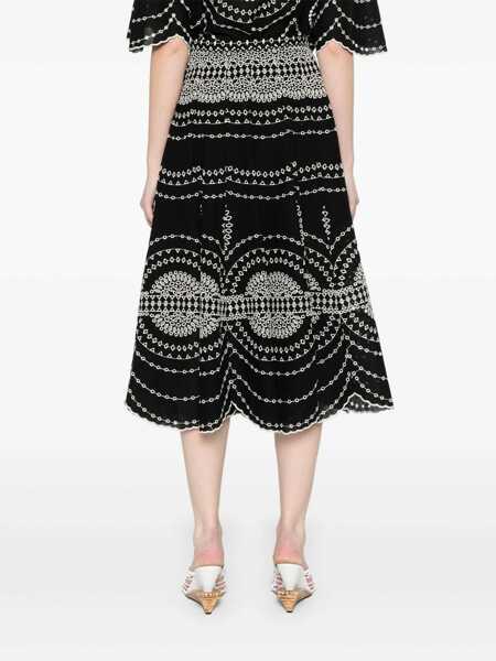 Fuste CHARO RUIZ Charo Ruiz Black And White Cotton Skirt Black Femei (BM 17439270) 4