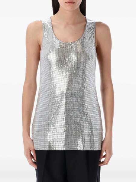 Topuri JUNYA WATANABE Junya Watanabe Metallic Mesh Tank Top SILVER Femei (BM 17439414) 1