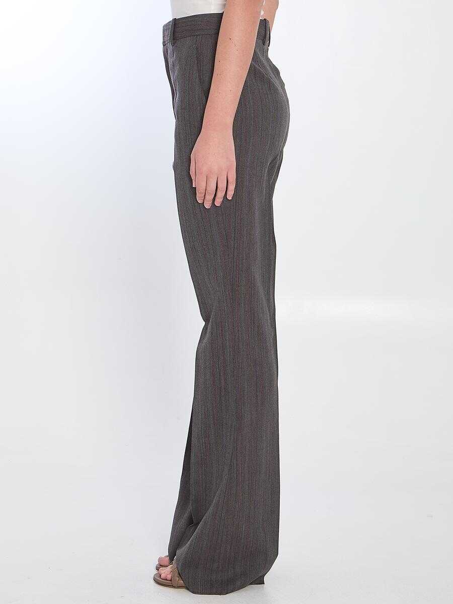 Pantaloni casual Bottega Veneta Wool Trousers With Thin Stripes GREY Femei (BM 17439726) 3