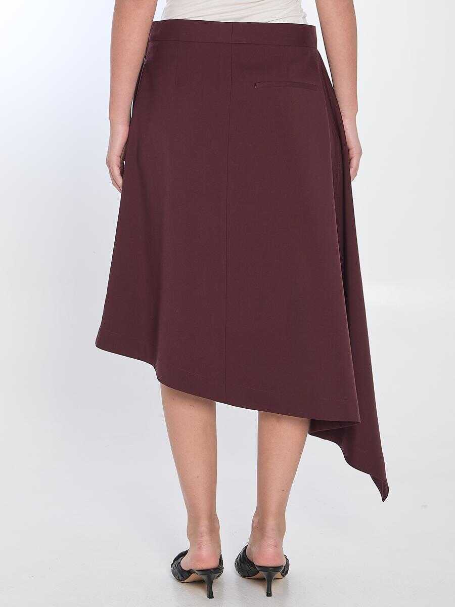 Fuste Bottega Veneta Tailored Wool Midi Skirt Red Femei (BM 17439960) 4