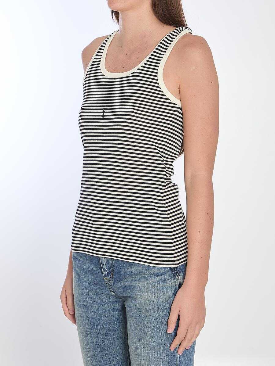 Topuri Saint Laurent Striped Tank Top Black Femei (BM 17440020) 2