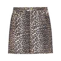 Fuste Ganni Leopard Cotton Skirt Femei