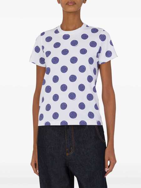 Tricouri Moschino Ballpoint Pen Polka Dots T-Shirt WHITE Femei (BM 17447557) 2