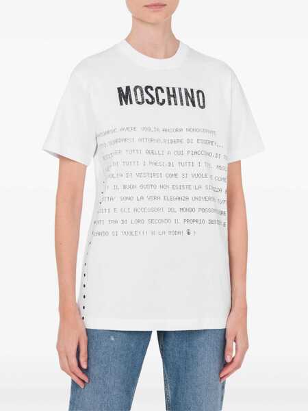 Tricouri Moschino T-Shirt With Print WHITE Femei (BM 17447575) 2