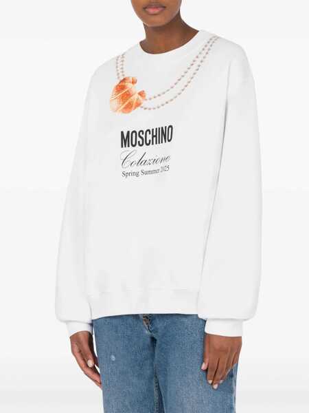 Bluze de trening Moschino Breakfast Sweatshirt WHITE Femei (BM 17447629) 2