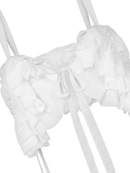 Bluze Moschino Cotton And Silk Voile Crop Top WHITE Femei (BM 17447638) 2