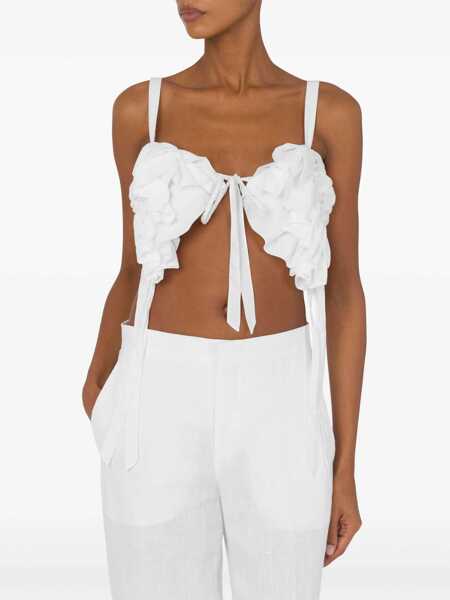 Bluze Moschino Cotton And Silk Voile Crop Top WHITE Femei (BM 17447638) 3