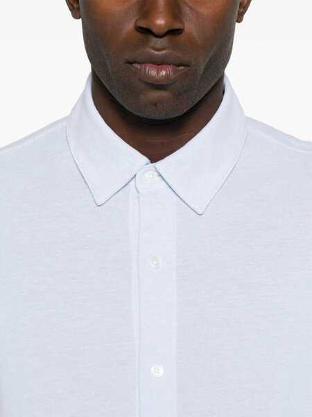 Camasi casual Vince Cotton pique shirt Light blue Barbati (BM 17448303) 5