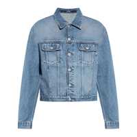 Geci 'La Veste De-Nîmes' Blue Jacket With Classic Collar And Logo Patch On The Back In Denim Man Barbati