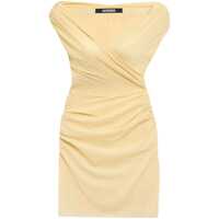 Rochii 'The Rita' Beige Dress With V-Neck And Draped Details In Cotton Woman Femei