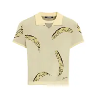 Tricouri Polo 'Le Polo Marino' Yellow Polo Shirt With French Collar And All-Over Banana Motif In Viscose Woman Femei