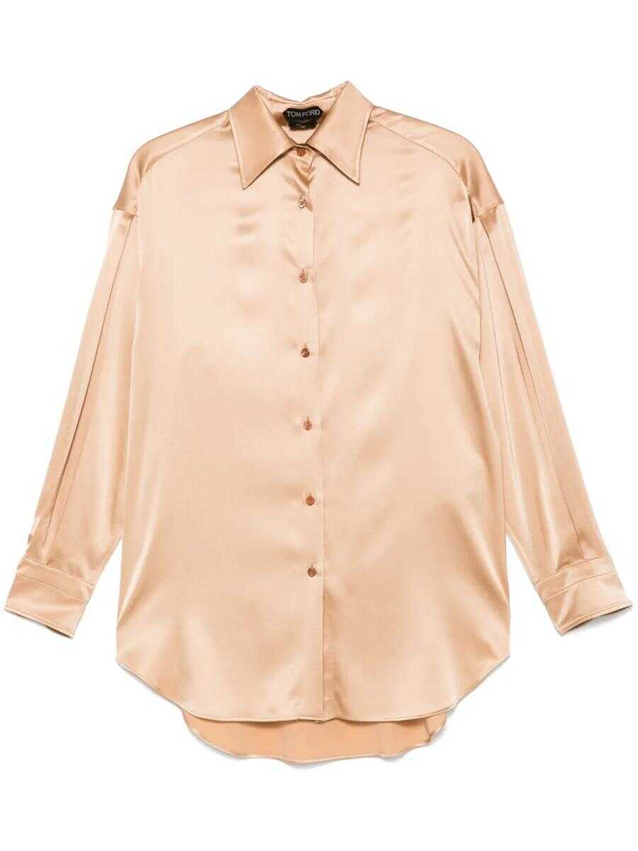 Camasi Tom Ford Tom Ford Satin Shirt BROWN Femei (BM 17450421) 1