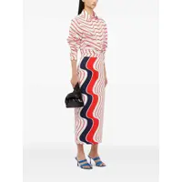Fuste MSGM Dama - Fuste MSGM Red Skirt With Pencil Design And All-Over Printed Motif In Fabric Woman RED Femei (BM 17450439) - B-mall.ro