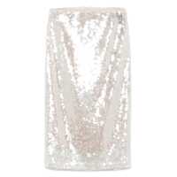 Fuste Metallic Colored Skirt With Mesh Design And All-Over Sequins In Tech Fabric Woman Femei