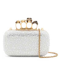 Genti mini Alexander McQueen Silver And Gold Leather Clutches Femei