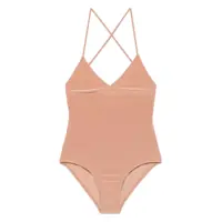 Body-uri 'Slip Mio' Beige Top With V-Neck And Crossed Straps In Tech Fabric Woman Femei