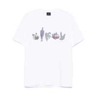 Tricouri Paul Smith White T-Shirt With 'Cactus' Print Barbati