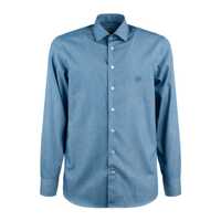 Camasi Etro Light Blue Cotton Shirt With Pegasus Barbati