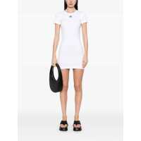 Tricouri MARINE SERRE Dama - Tricouri MARINE SERRE White Long T-Shirt With Crescent Moon Embroidered On The Front And Logo Patch On The Back In Cotton Woman WHITE Femei (BM 17456268) - B-mall.ro