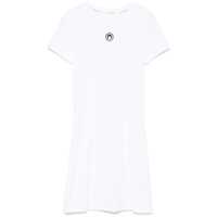 Tricouri White Long T-Shirt With Crescent Moon Embroidered On The Front And Logo Patch On The Back In Cotton Woman Femei