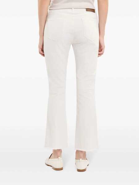 Blugi drepti Fay CROPPED FRINGED PANTS Brown Femei (BM 17456718) 4