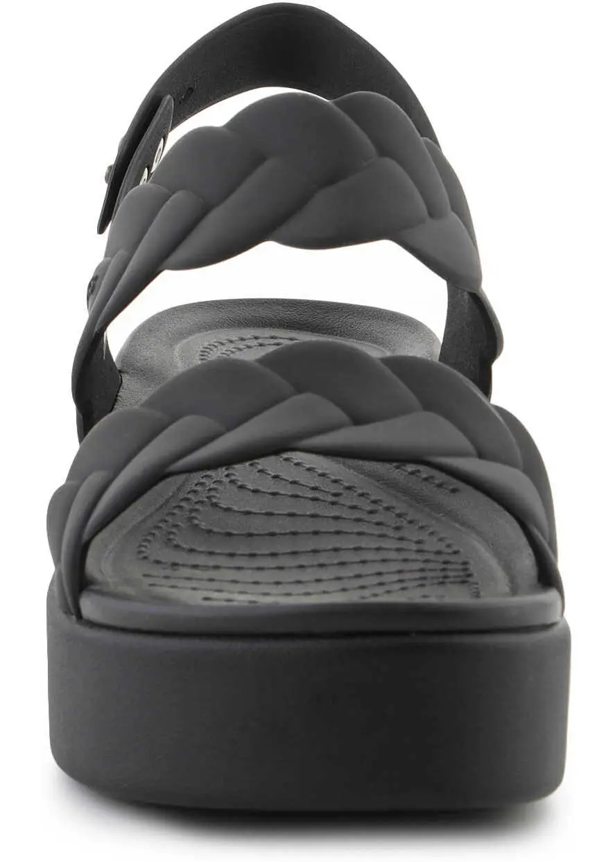 Slapi Crocs Brooklyn Woven Low Wedge Black/Black Black Femei (BM 17456956) 2
