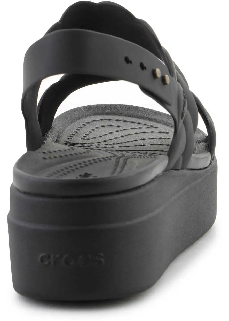 Slapi Crocs Brooklyn Woven Low Wedge Black/Black Black Femei (BM 17456956) 5