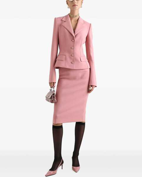 Fuste casual Dolce & Gabbana Dg Logo Longuette Pencil Skirt PINK Femei (BM 17457160) 2
