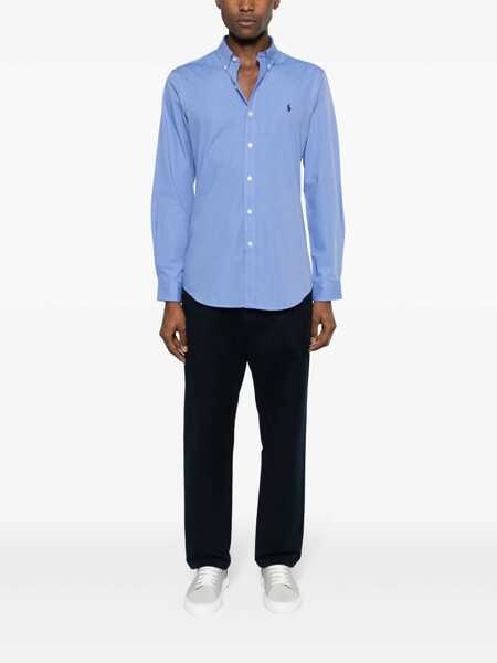 Camasi casual Ralph Lauren Slim-fit stretch fil--fil shirt Blue Barbati (BM 17457456) 2