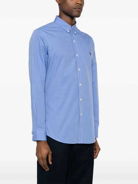 Camasi casual Ralph Lauren Slim-fit stretch fil--fil shirt Blue Barbati (BM 17457456) 3