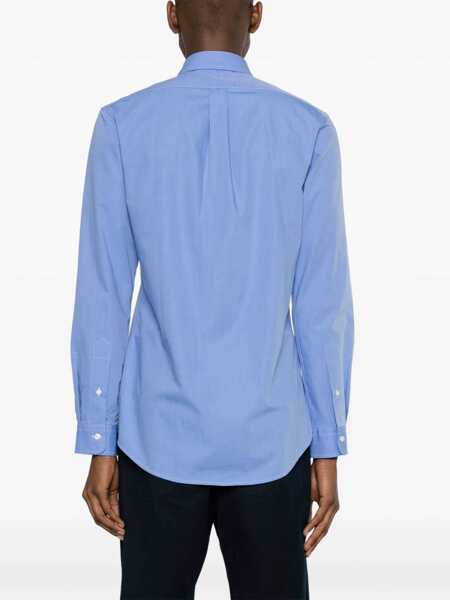 Camasi casual Ralph Lauren Slim-fit stretch fil--fil shirt Blue Barbati (BM 17457456) 4