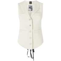 Geci Pinko White Cotton 'Galiceno' Vest Femei