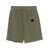 C.P. Company Green Shorts With Elastic Drawstring Waist And Logo Plaque On The Front In Cotton Man GREEN