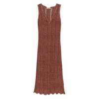 Rochii Twinset Brown Midi Dress With Lurex-Effect Femei