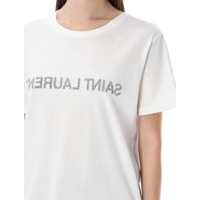Tricouri Saint Laurent Dama - Tricouri Saint Laurent Saint Laurent Reverse Logo T-Shirt WHITE Femei (BM 17460081) - B-mall.ro
