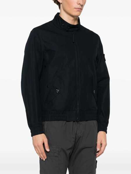 Geci Stone Island Stone Island Zippered Cotton Jacket BLUE Barbati (BM 17460375) 3