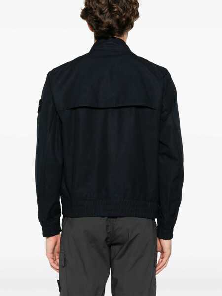 Geci Stone Island Stone Island Zippered Cotton Jacket BLUE Barbati (BM 17460375) 4