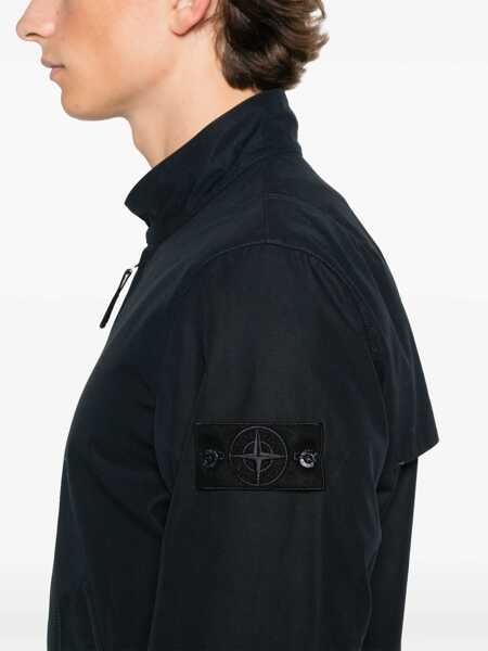 Geci Stone Island Stone Island Zippered Cotton Jacket BLUE Barbati (BM 17460375) 5