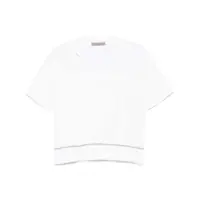 Tricouri Polo D.Exterior White Polo With Short Side Slits Femei