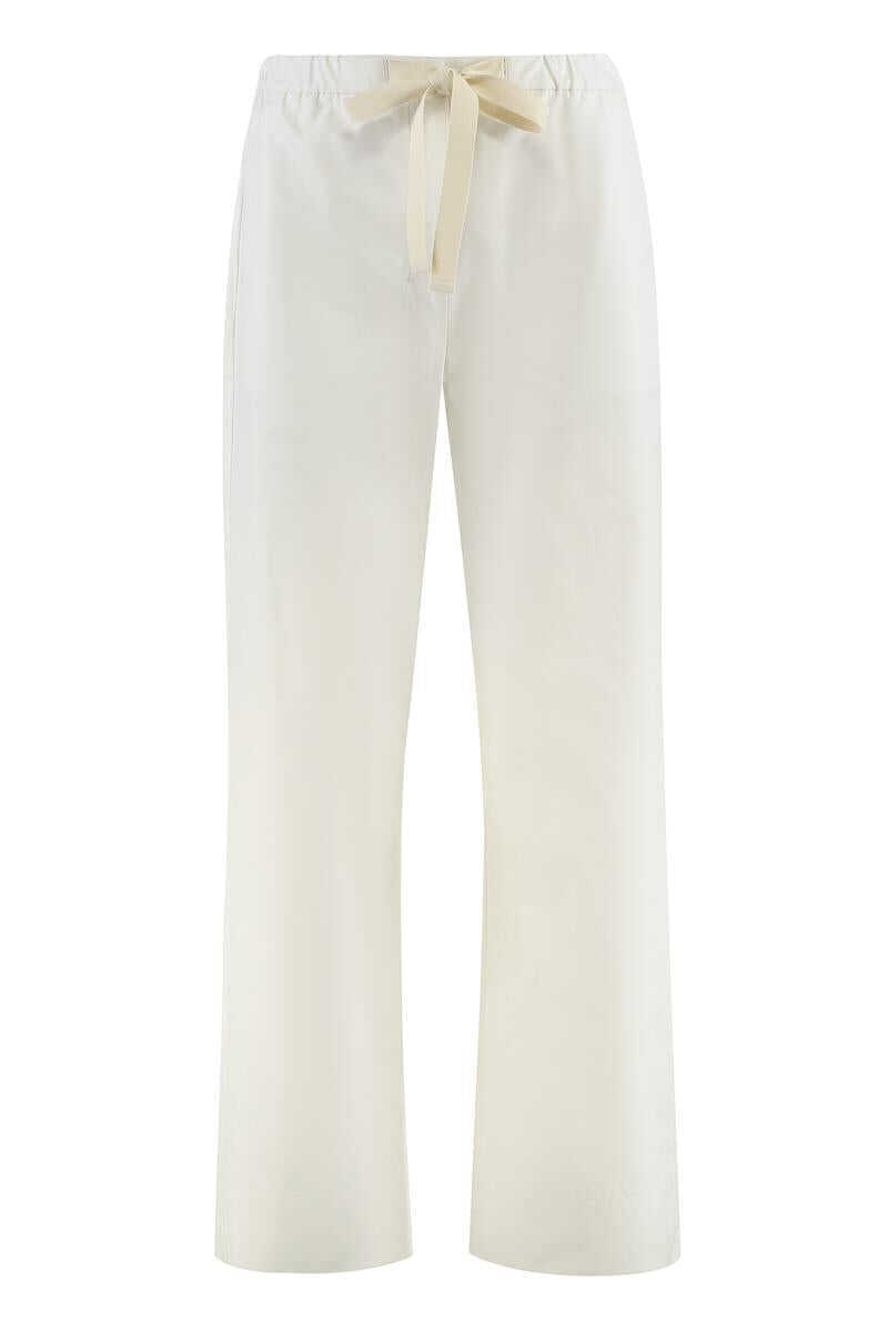 Pantaloni casual Max Mara S Max Mara Argento Poplin Cotton Trousers Beige Femei (BM 17461890) 2