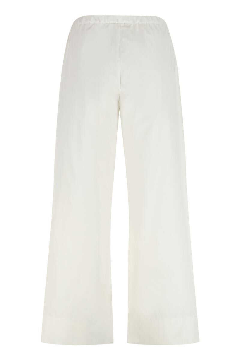 Pantaloni casual Max Mara S Max Mara Argento Poplin Cotton Trousers Beige Femei (BM 17461890) 1