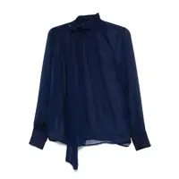 Bluze Elisabetta Franchi Blue Silk Blouse Femei