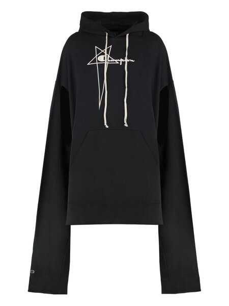 Pulovere Rick Owens Rick Owens Rick Owens X Champion - Flyproof Tunic Hooded Sweatshirt Black Barbati (BM 17462697) 1